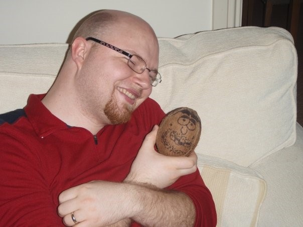 Wes with Gary the Coconut