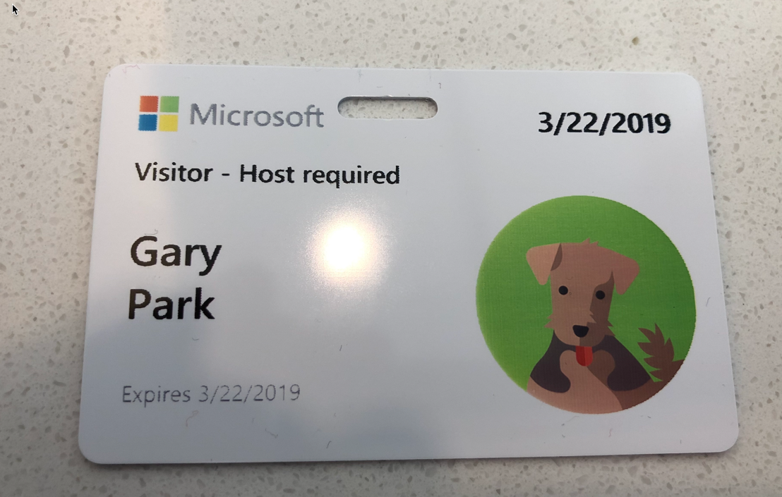 Microsoft Visitor Badge